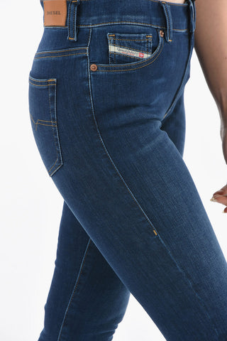 Dark Washed Mid-Waist D-ROISIN Skinny Fit Jeans 14cm L32
