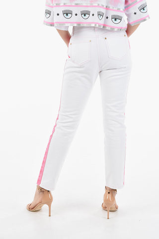 Jeans With Logoed Side Contrasting Bands 17cm