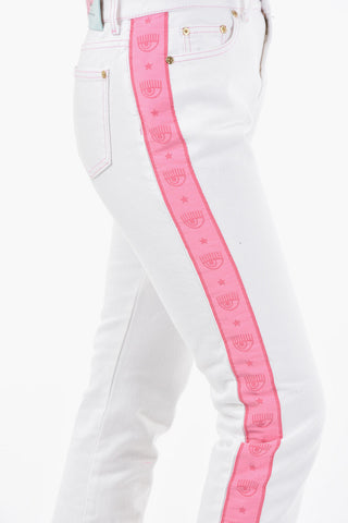 Jeans With Logoed Side Contrasting Bands 17cm