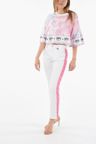 Jeans With Logoed Side Contrasting Bands 17cm