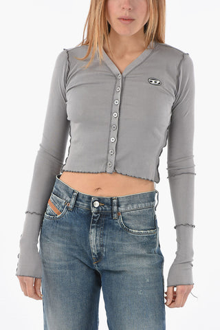 Ribbed Slim Fit Cropped Cardigan