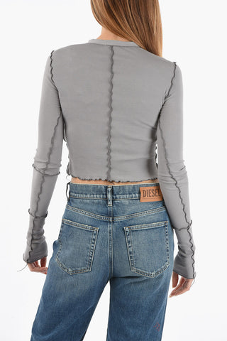 Ribbed Slim Fit Cropped Cardigan