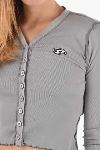 Ribbed Slim Fit Cropped Cardigan