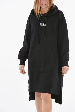 Solid Color D-ILSE-ECOSMALLOGO Hoodie Dress