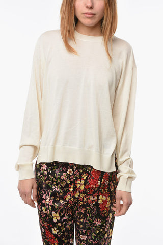 Cashmere-blend Crew-neck Sweater with Ribbed Edges