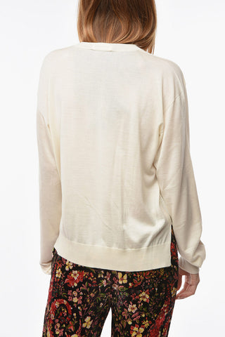 Cashmere-blend Crew-neck Sweater with Ribbed Edges