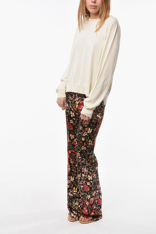 Cashmere-blend Crew-neck Sweater with Ribbed Edges