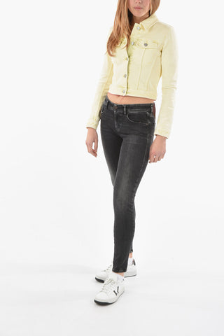 Shaded- Denim Effect DE-SLIMMY Crop Denim Jacket