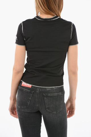 Visible Stiching Slim Fit T-SKYL Crew-Neck T-shirt