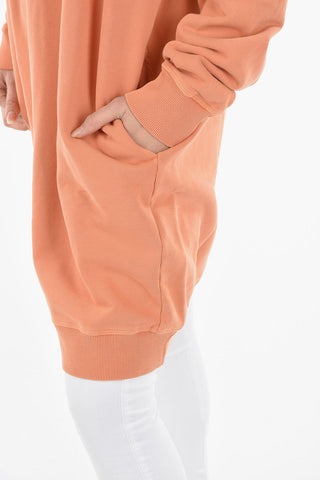 Brushed Cotton D-ROBBIE-IND Sweat Dress with Printed Logo