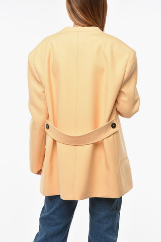 Double-breasted Blazer with Back Half-belt