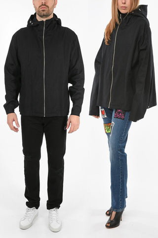 Hemp Blend Hooded UNISEX Jacket ER OKI with Zip Fastener 