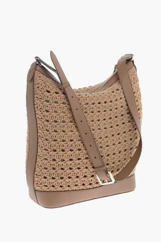 Crocheted JEAN3 Tote Bag with Leather Detailing