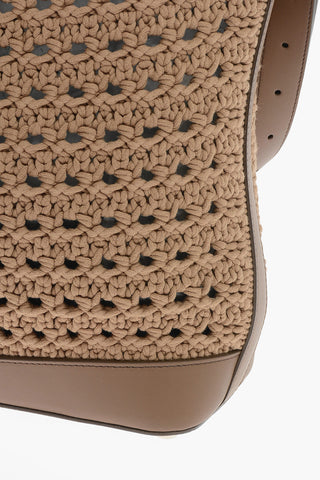 Crocheted JEAN3 Tote Bag with Leather Detailing