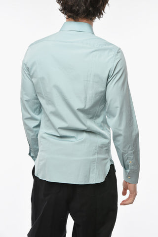 Cotton-poplin Shirt with Logo Embroidery
