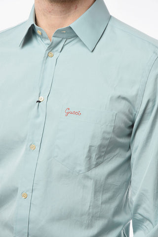 Cotton-poplin Shirt with Logo Embroidery