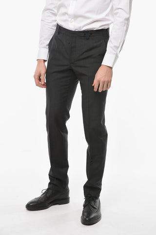 4 Pocket Mohair Blend Pants with Belt Loops