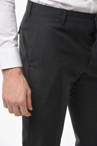 4 Pocket Mohair Blend Pants with Belt Loops