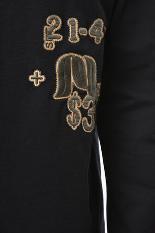 Felpa Girocollo in Jersey di Cotone con Relaxed Fit e Ricamo
