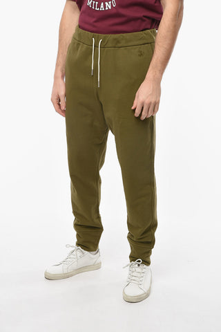 Cotton Joggers with Logoed Embroidery and Jet Pocket