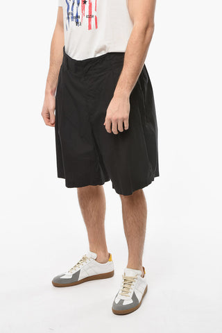 2 MONCLER 1952 Single-pleated Cotton Shorts with Hidden Closure