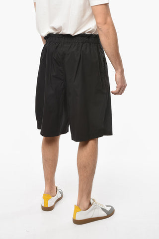 2 MONCLER 1952 Single-pleated Cotton Shorts with Hidden Closure