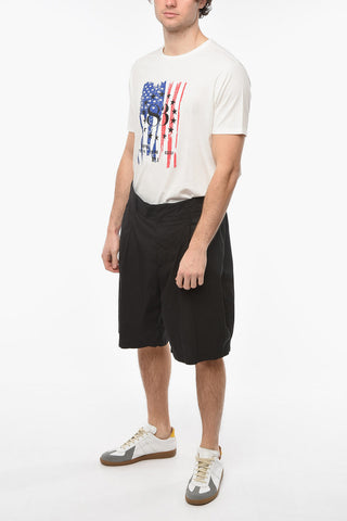 2 MONCLER 1952 Single-pleated Cotton Shorts with Hidden Closure