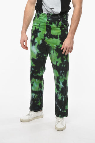 Low-crotch Alex fit Denims with Tie-dye Print 22cm