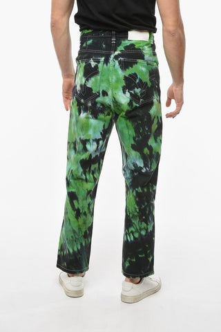 Low-crotch Alex fit Denims with Tie-dye Print 22cm