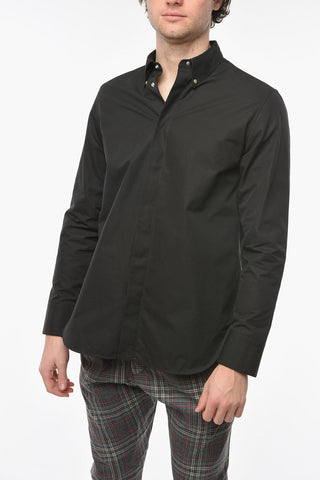 Hidden Closure Cotton Shirt with Snap Buttons