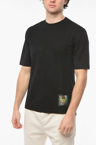 Crew-neck WKSP T-shirt with Logoed Application