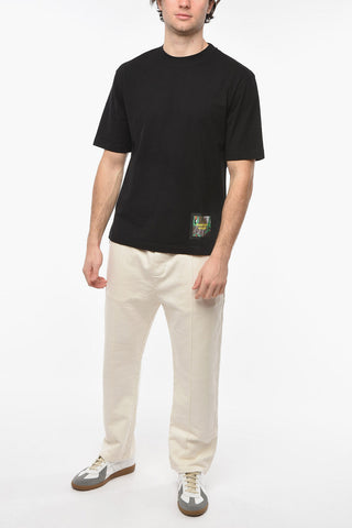 Crew-neck WKSP T-shirt with Logoed Application