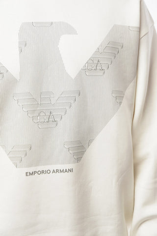 EMPORIO Felpa Girocollo con Stampa Logo e Lettering Allover