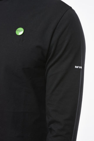 FRED PERRY T-shirt a Collo Alto e Maniche Lunghe con Dettaglio Spilla