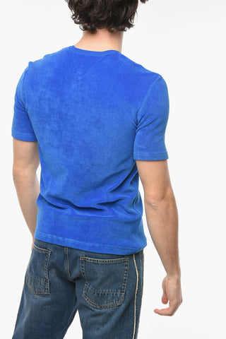 T-shirt COBALT in Jersey di Spugna con Bottone