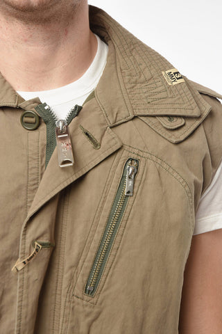 3 MMY Layered Hoodie Vest with Flap Pockets