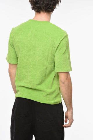 Towelling Jersey COBALT T-shirt with Button
