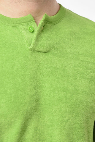 Towelling Jersey COBALT T-shirt with Button