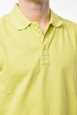 Piquet Cotton Polo with Straight Bottom with Side Slits