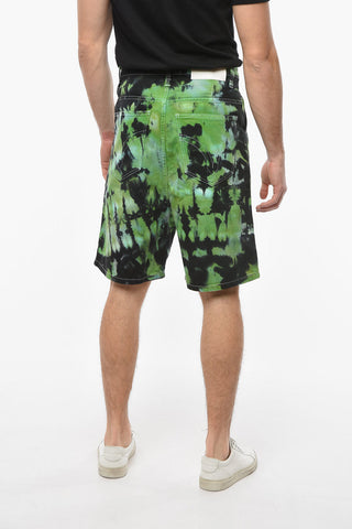 Shorts in Denim Alex Fit con Stampa Tye-dye