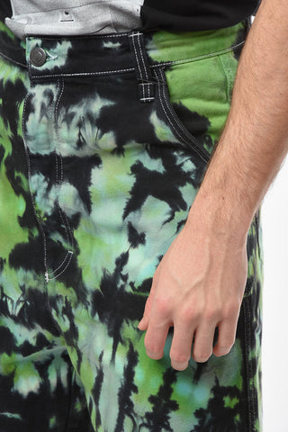 Shorts in Denim Alex Fit con Stampa Tye-dye