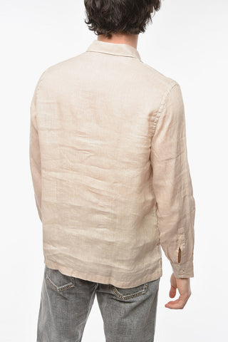 Linen TYLER Shirt with Polo Neck