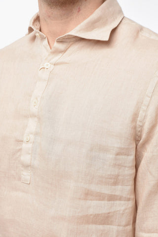 Linen TYLER Shirt with Polo Neck