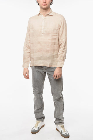 Linen TYLER Shirt with Polo Neck