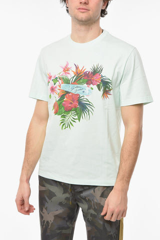 T-shirt Girocollo FLOWER SKATE con Stampa Allover