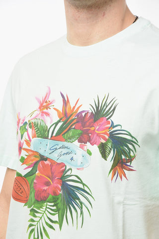 T-shirt Girocollo FLOWER SKATE con Stampa Allover