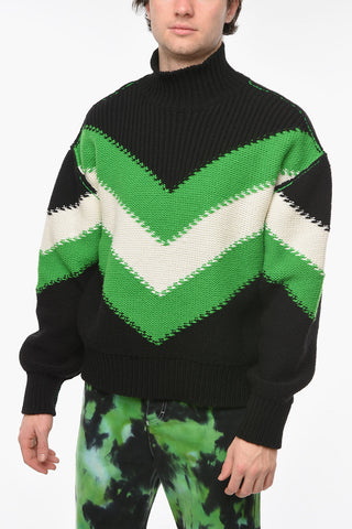 Turtleneck INTARSIA Wool Pullover