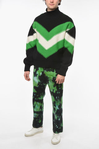 Turtleneck INTARSIA Wool Pullover