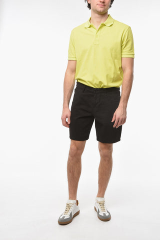 Shorts in Denim con Monogram in Rilievo