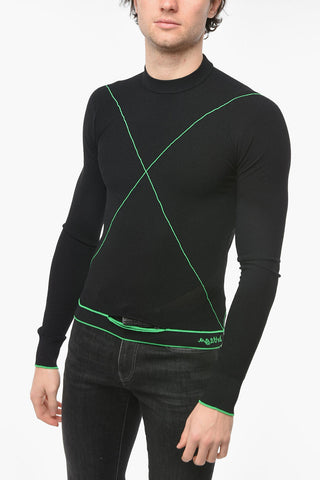 Technoskin Crew-neck T-shirt with Logoed Waistband